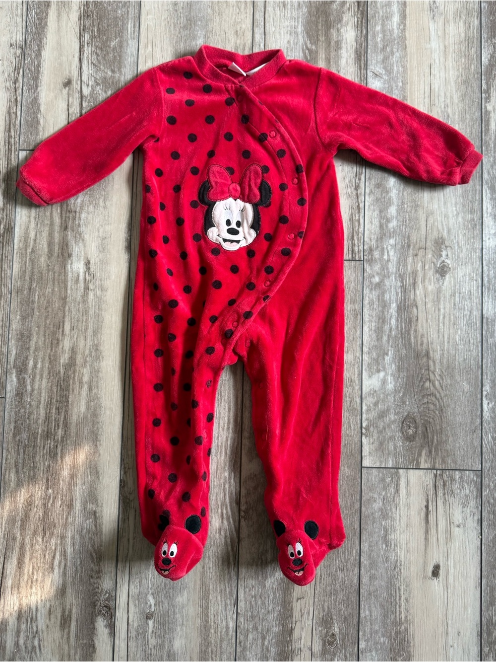 Disney Vintage Red Minnie Mouse Embroidered Sleeper